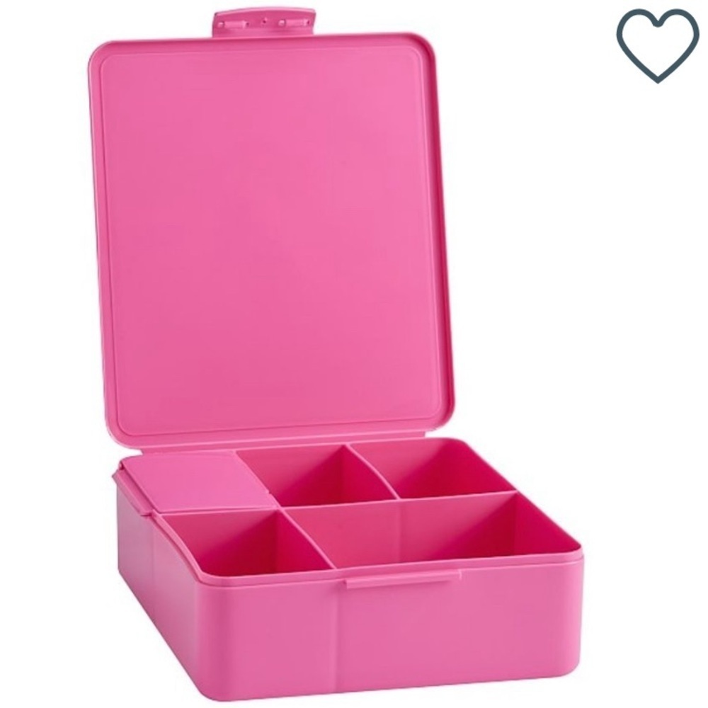 Pottery Barn Kids Pink Bento Snack Lunch Box school lunch lunchbox Divided
